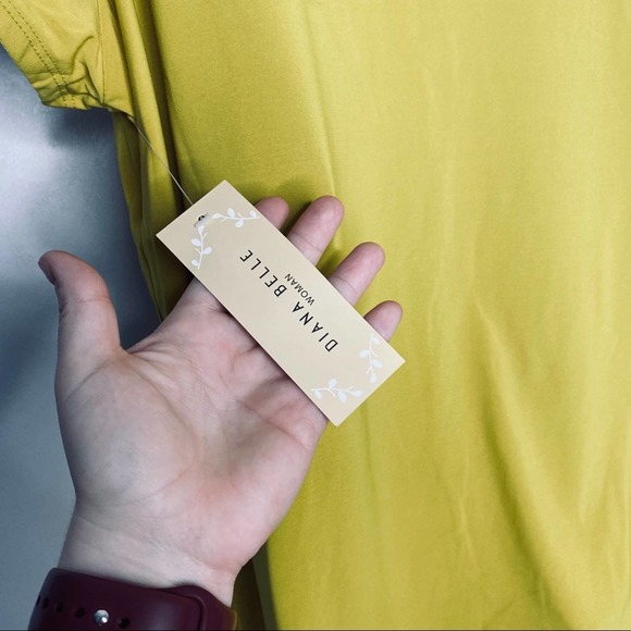 Diana Belle Yellow Square Neck Blouse Size 1X - Picture 4 of 5